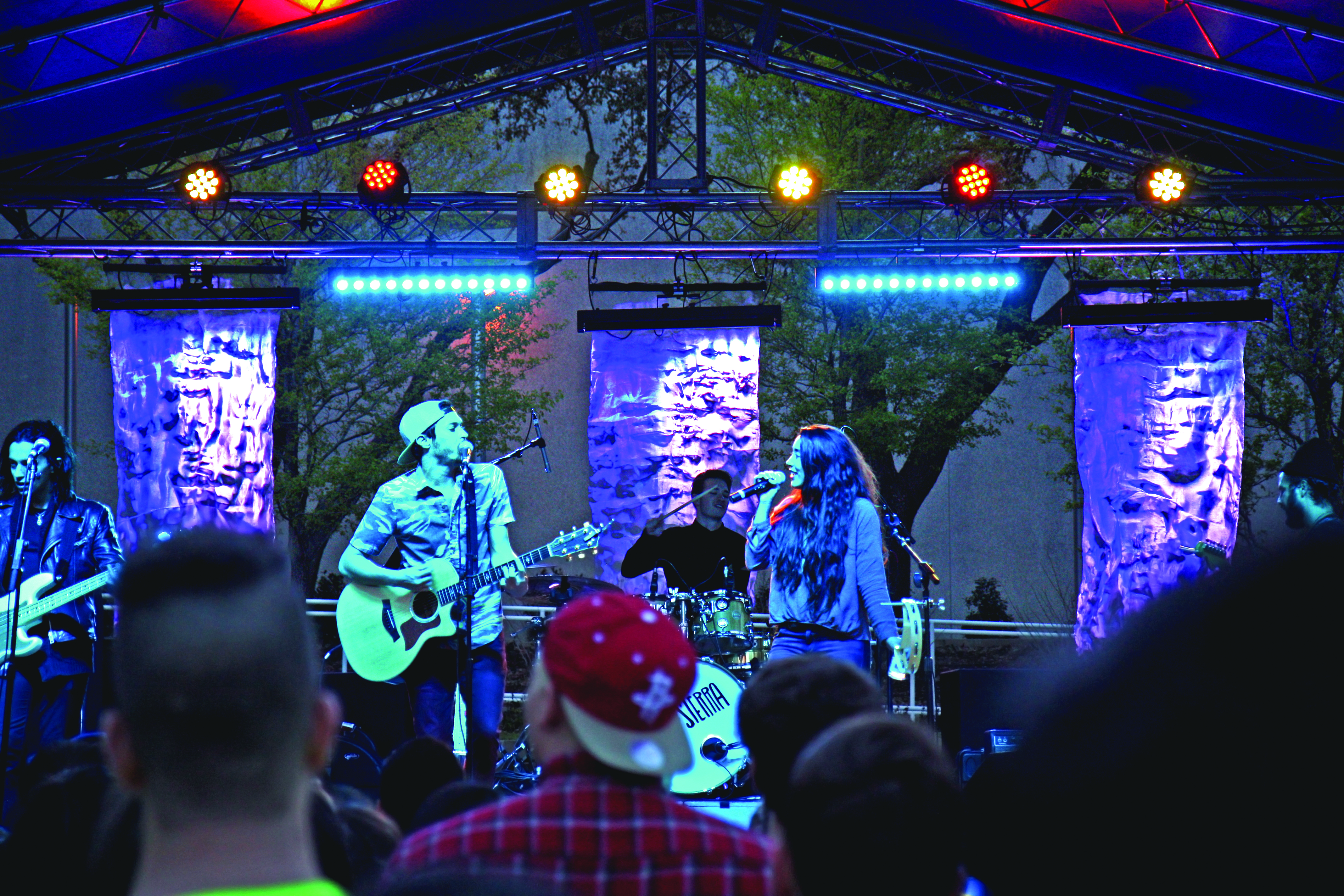 Alex and Sierra perform at TI Plaza