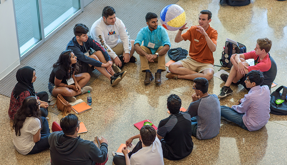 Breaking the ice at orientation.