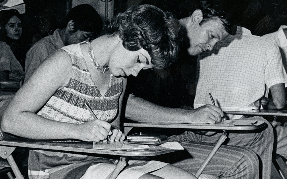 Students at classroom desks