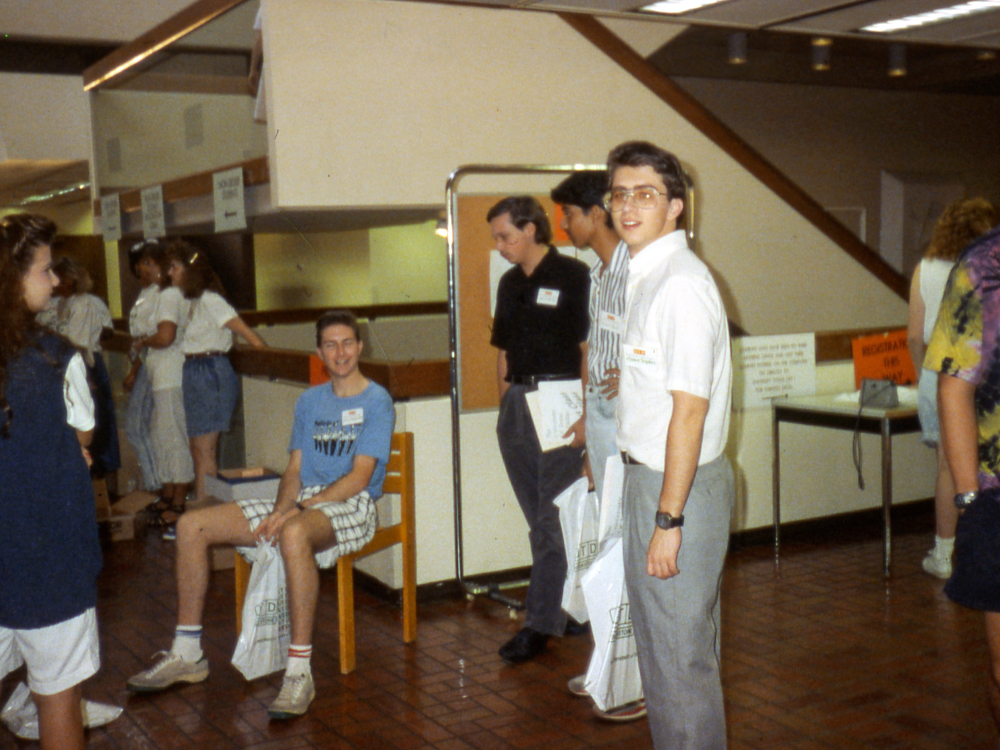 Students attending the first freshmen orientation