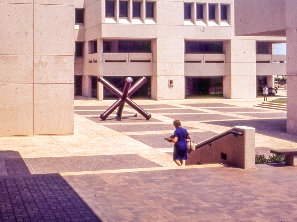 Photo of the Love Jack in front of Jonsson Center